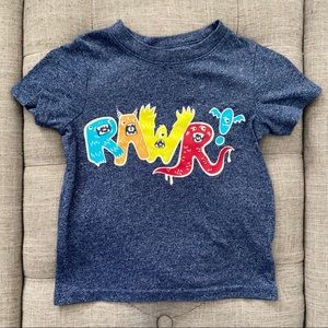 Cat & Jack Rawr Blue Graphic Tee - Size 2T